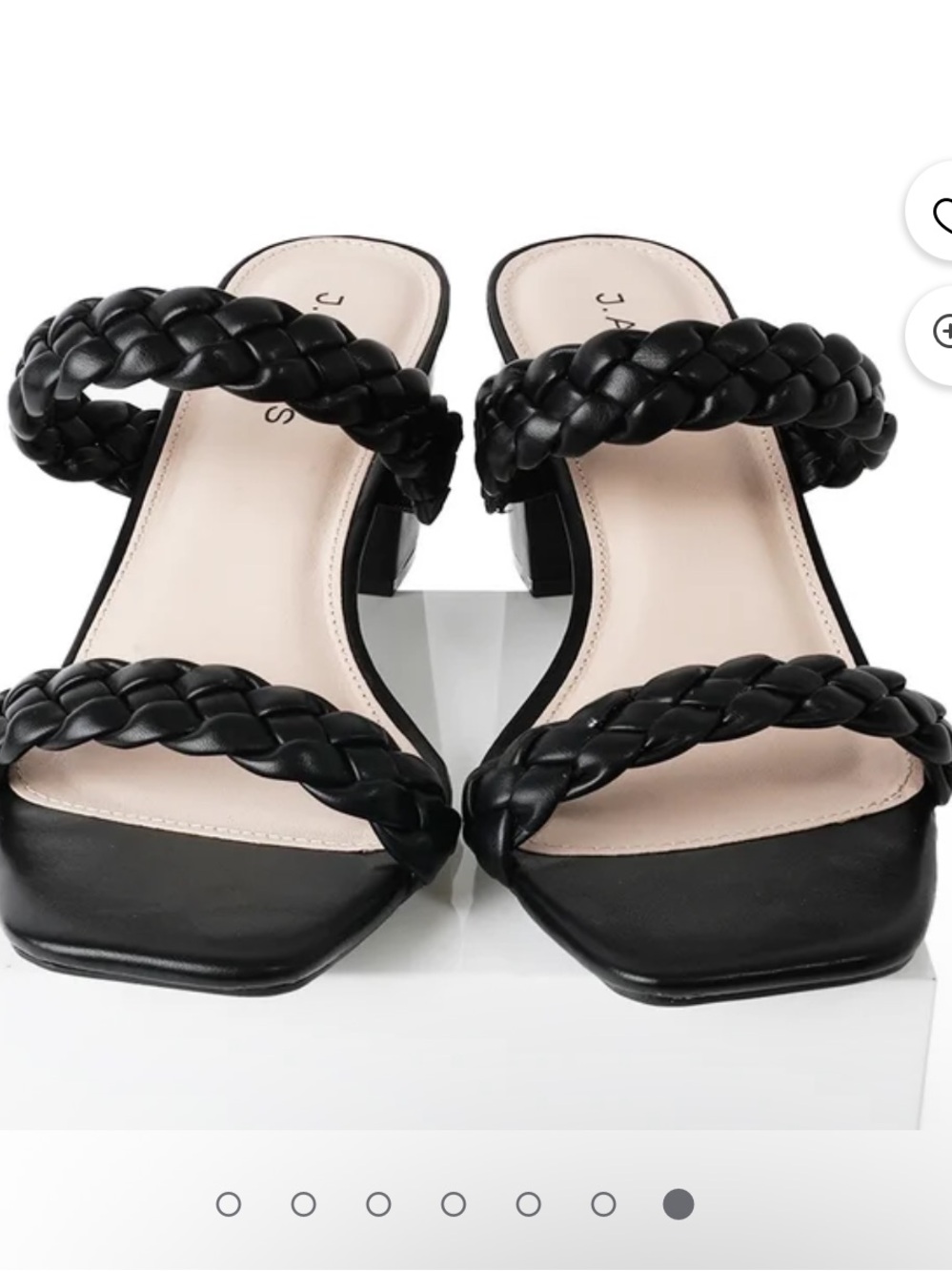 Kelly & Katie Black Braided Double-Strap Block Heel Sandals
